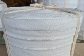 Лента киперная полиэфирная 25мм цвет белый - foto 0